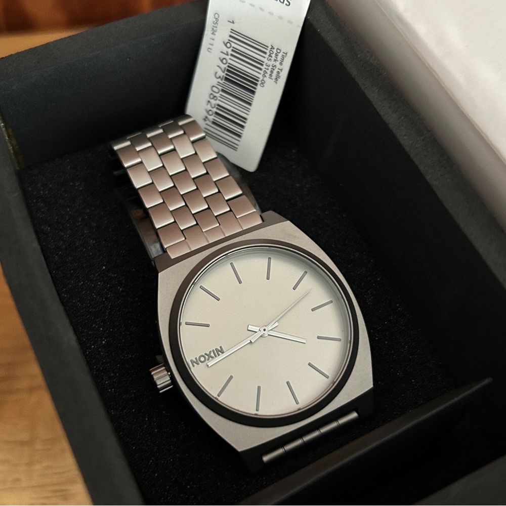Nixon time teller watch dark steel